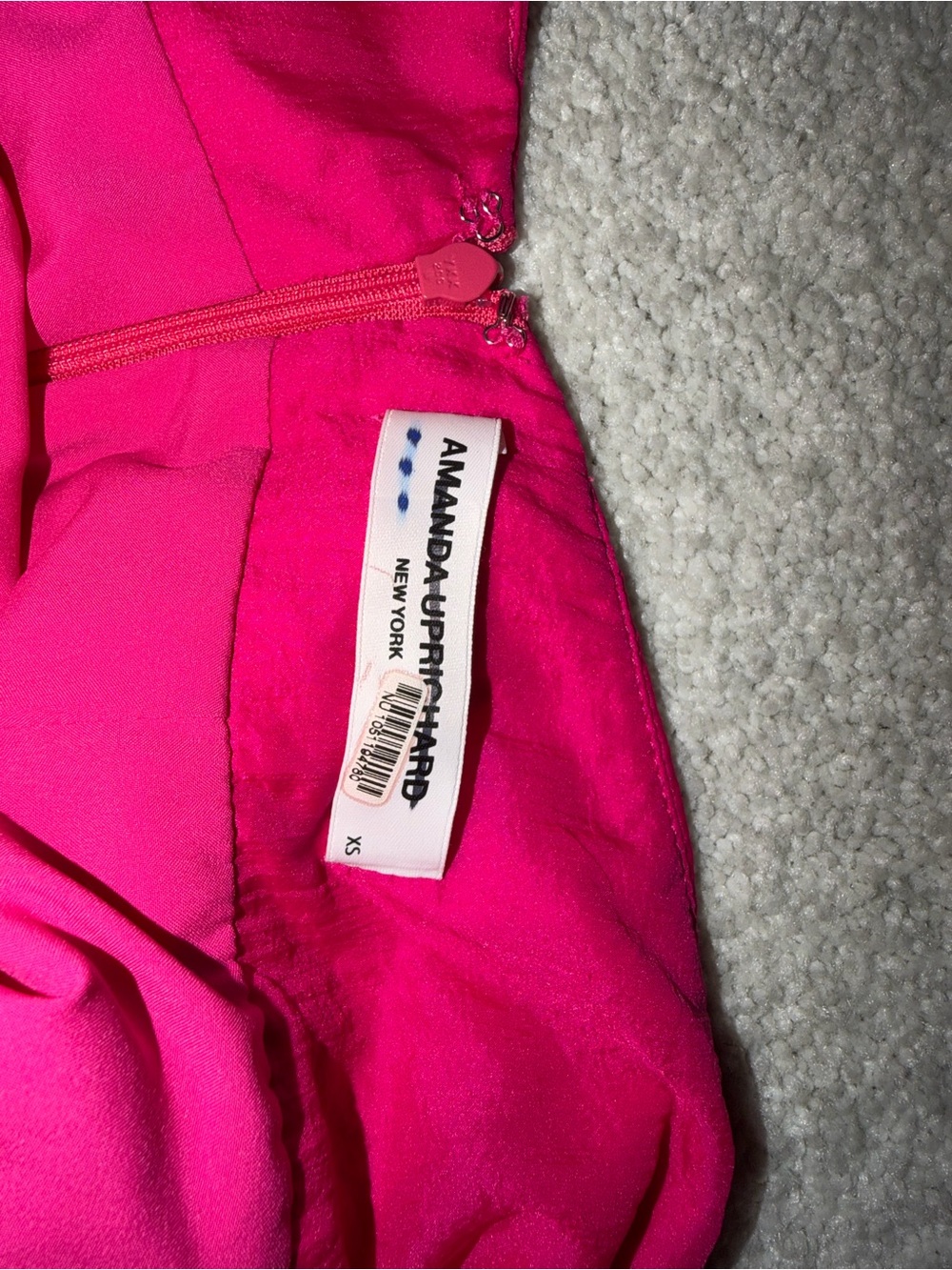 Amanda Uprichard Hot Pink Zip-Back Halter Dress - Picture 2 of 3